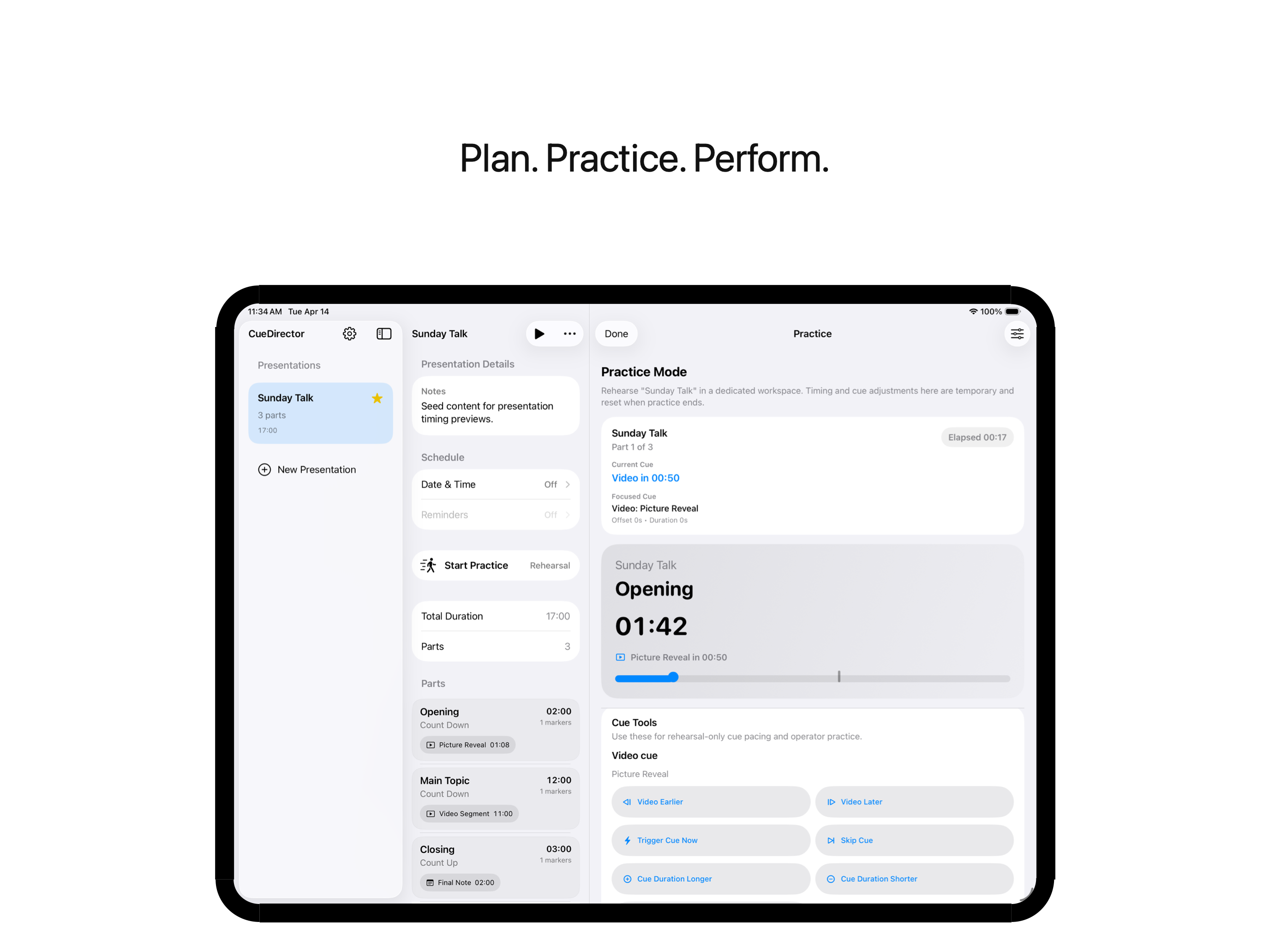 Plan. Practice. Perform.