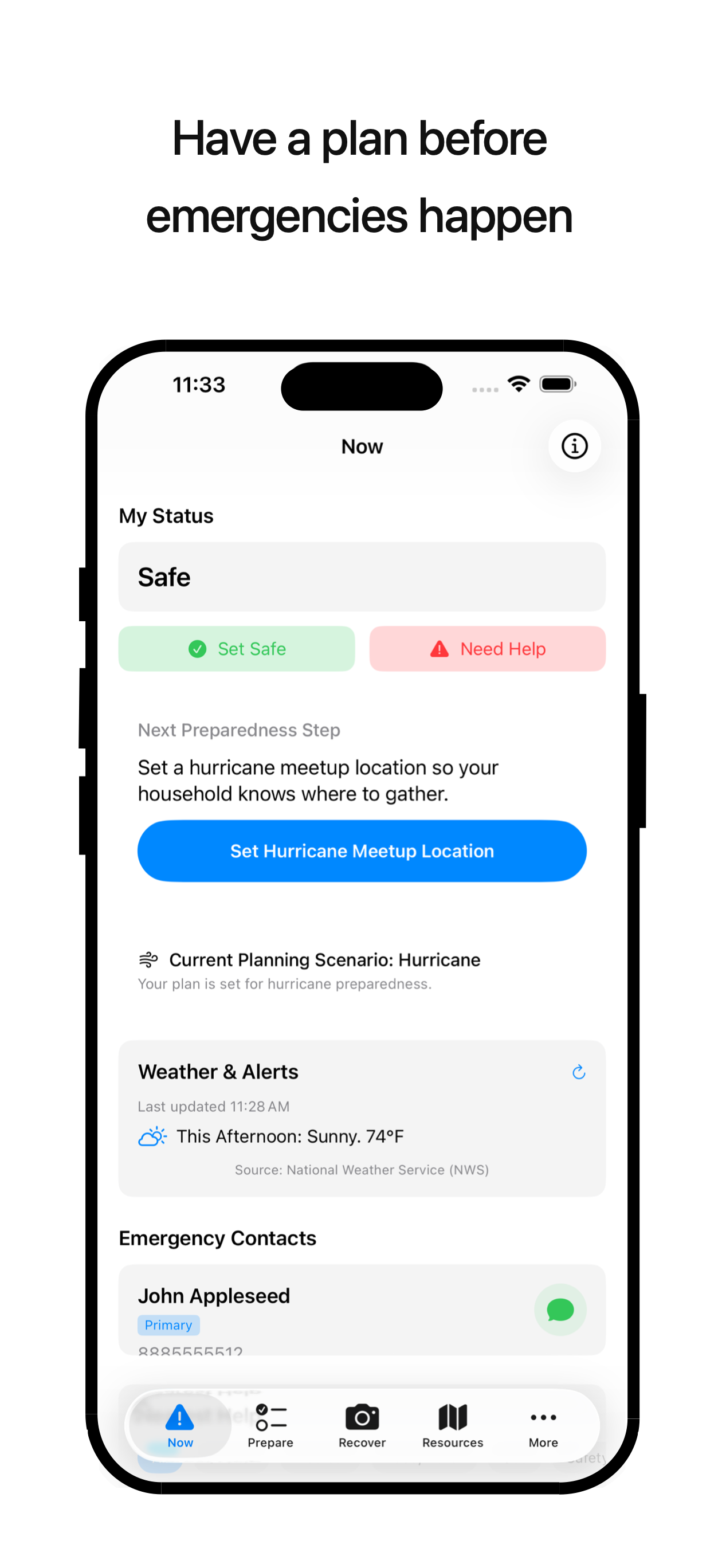 Have a plan before emergencies happen